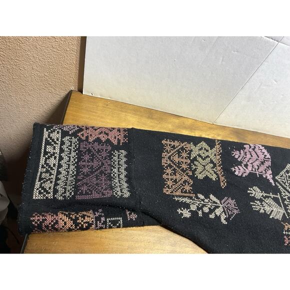 Johnny Was Biya Fenella Embroidered Kimono Cardigan Black Knit Open Front Small - Picture 3 of 16